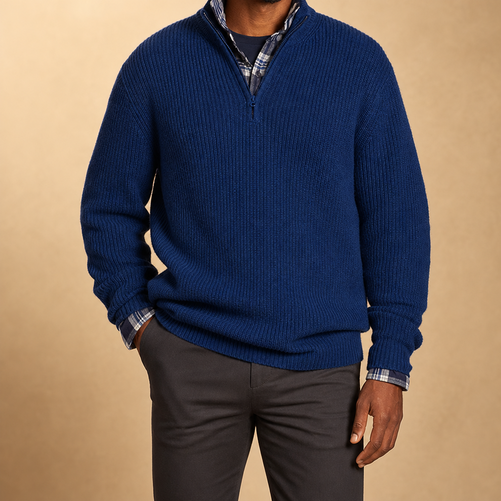 Alden Ribbed Quarter-Zip Sweater