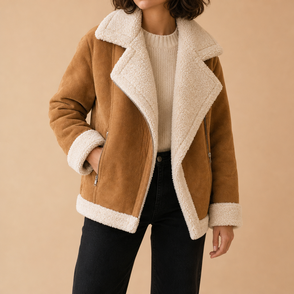 Rita Fleece-Lined Biker Jacket