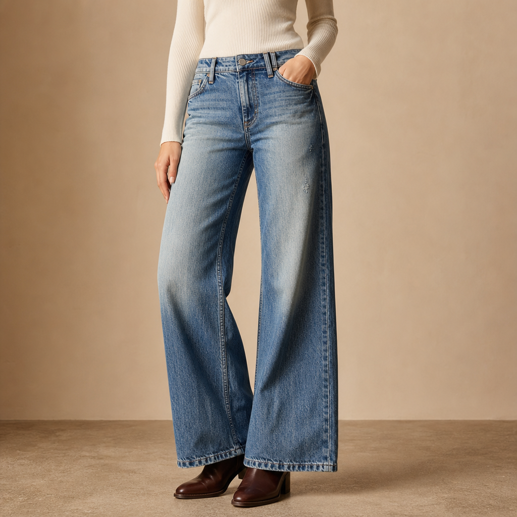 Georgia Wide-Leg Denim Jeans