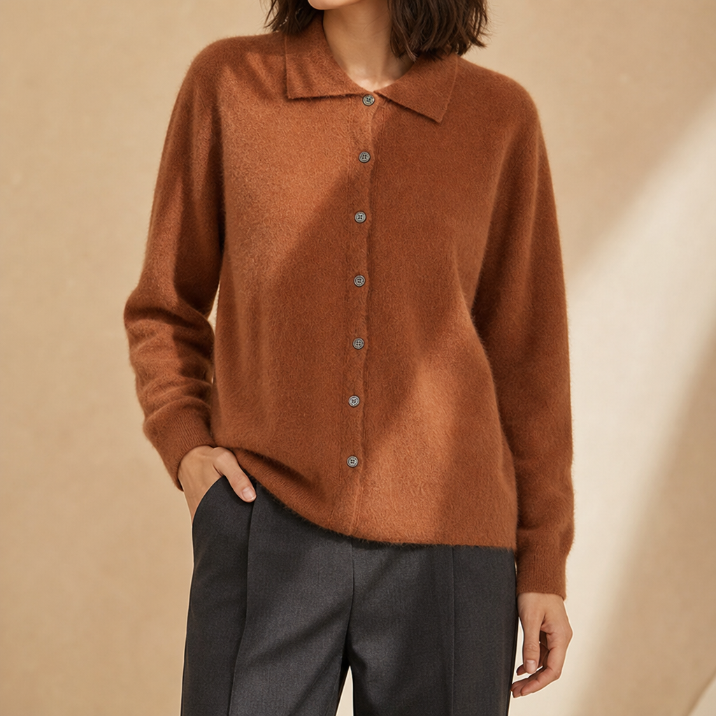 Loretta Collared Cashmere Cardigan