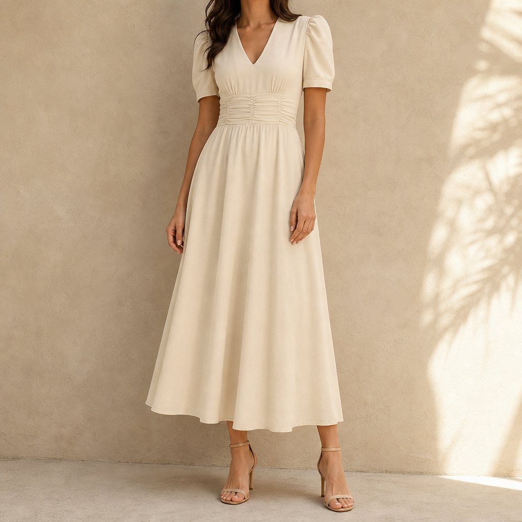 Hazel Ruched Midi Dress