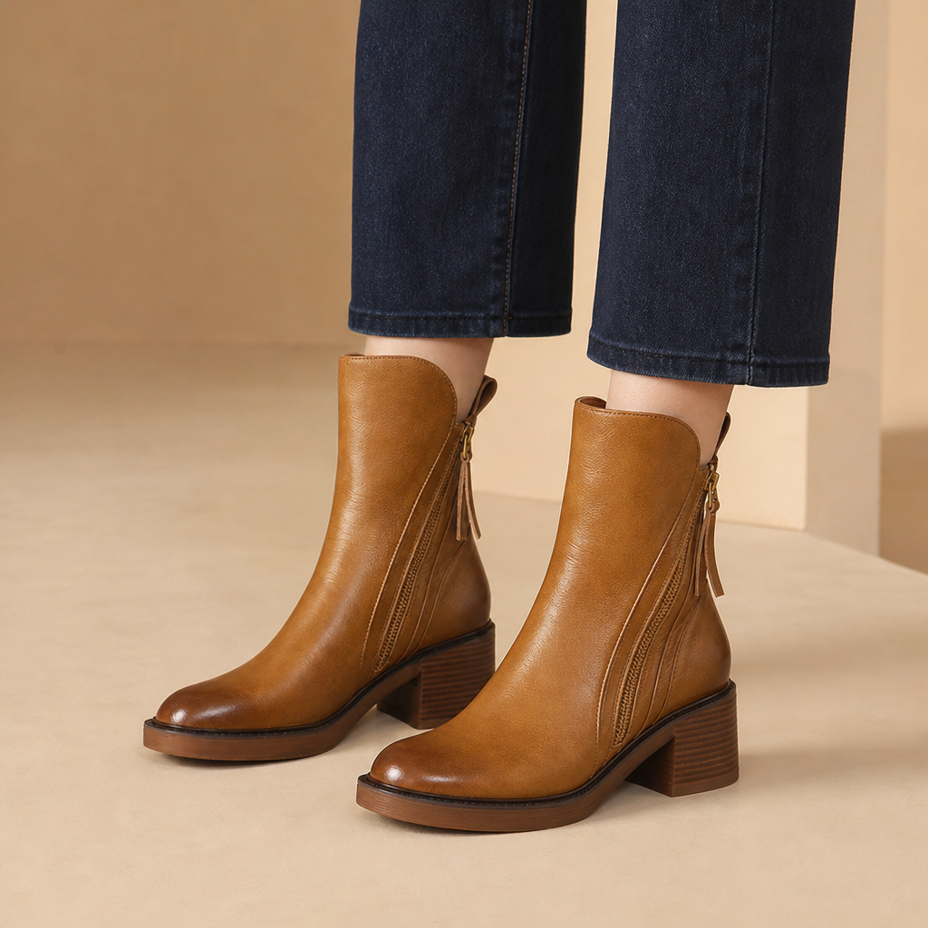 Sylvia Zip Ankle Boots