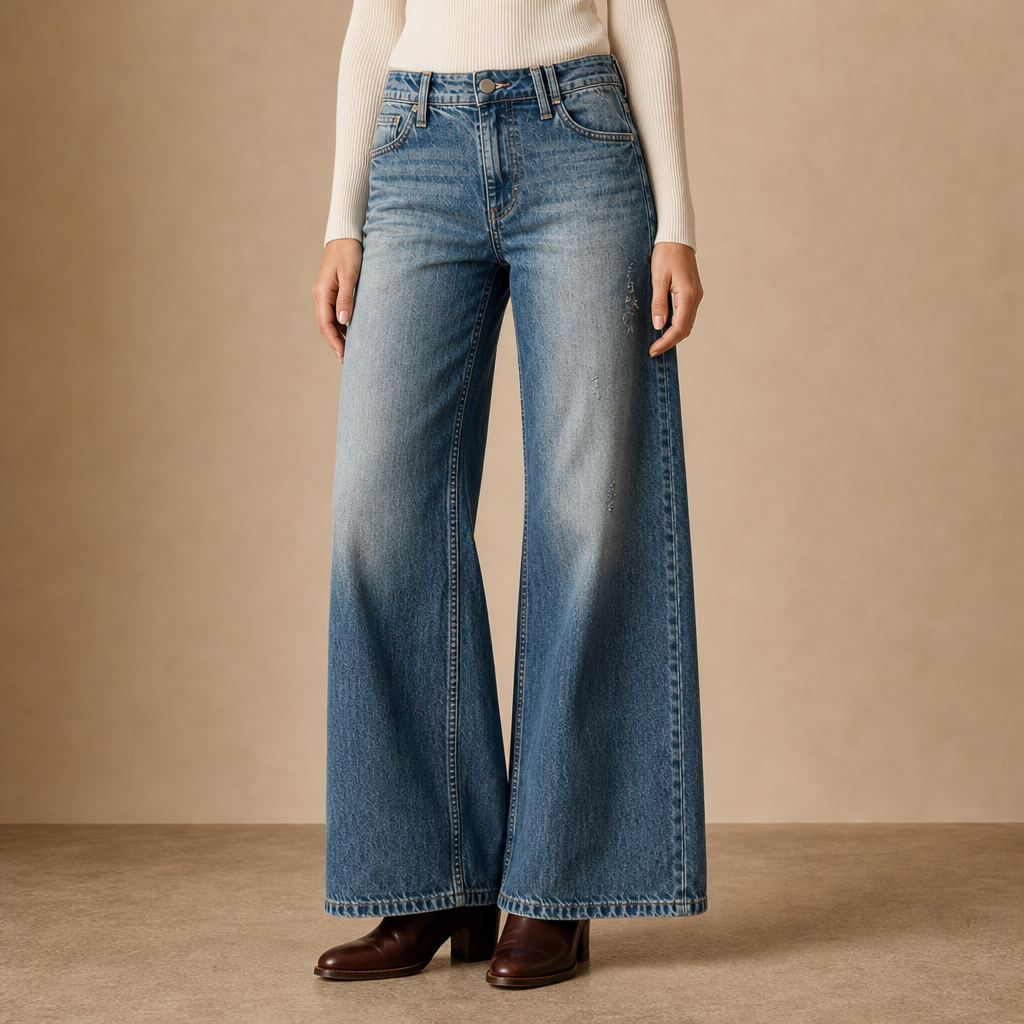 Georgia Wide-Leg Denim Jeans