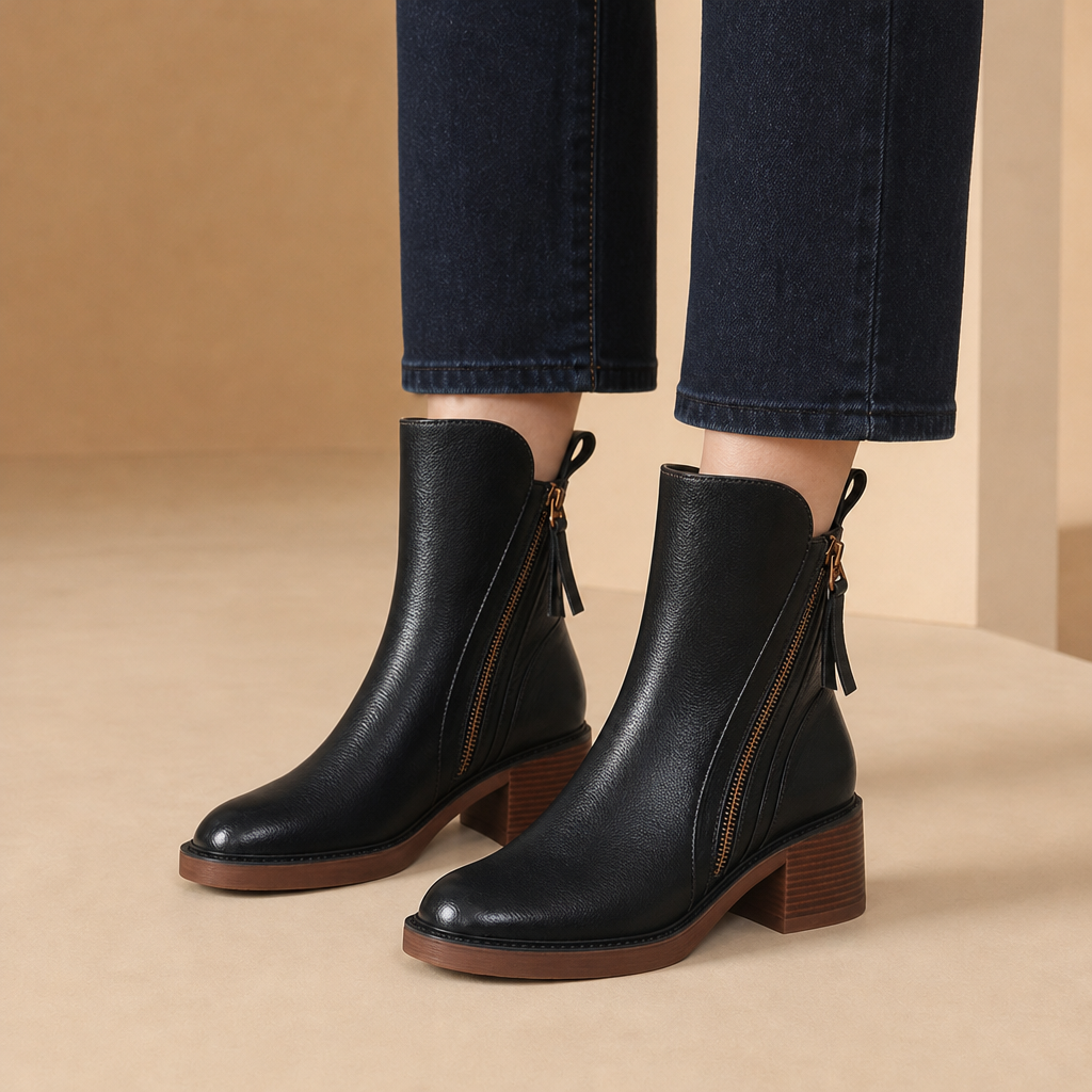 Sylvia Zip Ankle Boots