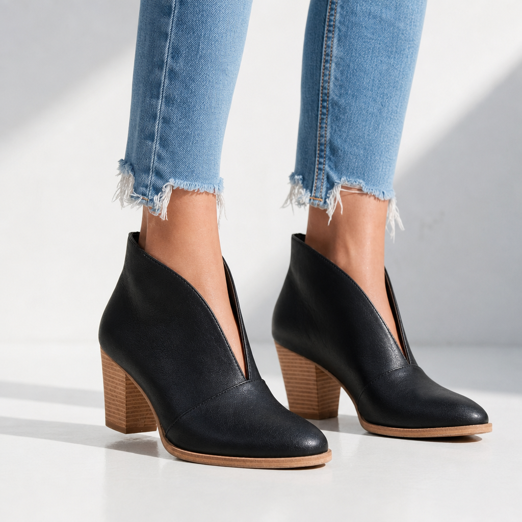 Irene V-Cut Ankle Boots