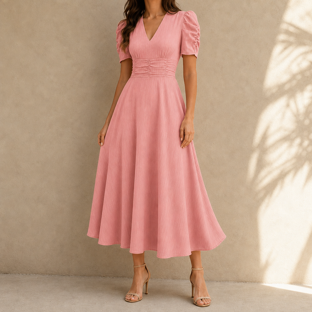 Hazel Ruched Midi Dress
