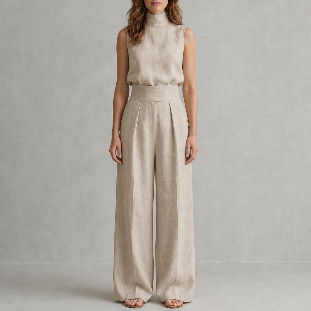 Priscilla Pleated Wide Leg Pant Set