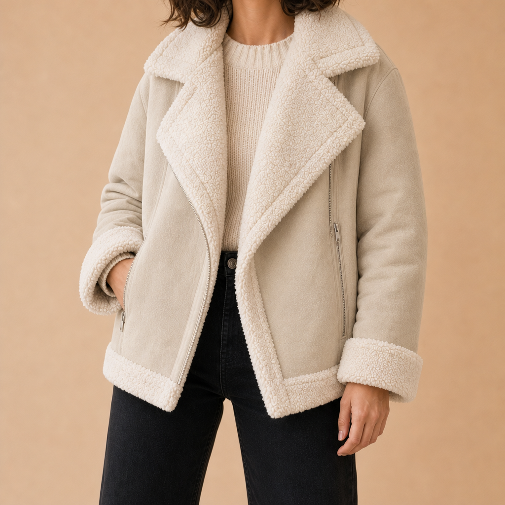 Rita Fleece-Lined Biker Jacket