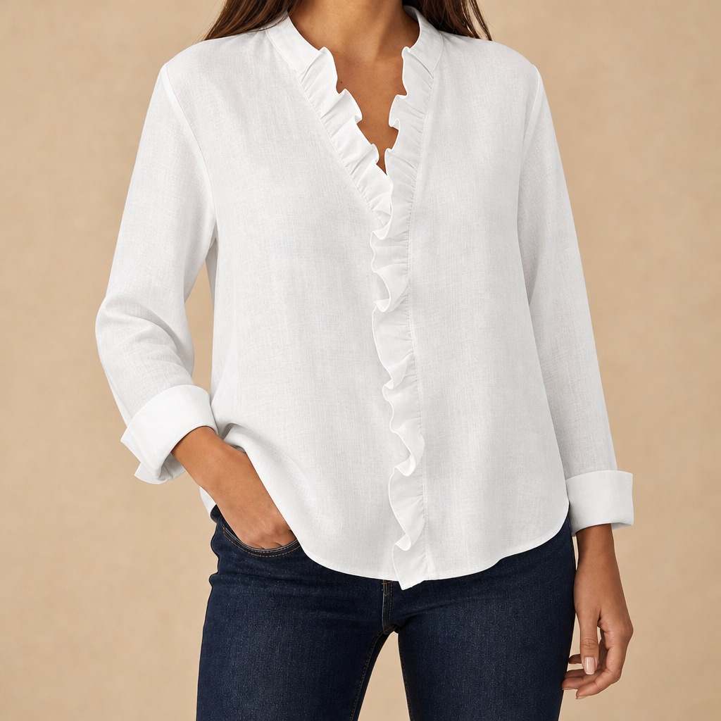 Adele Ruffled V-Neck Blouse