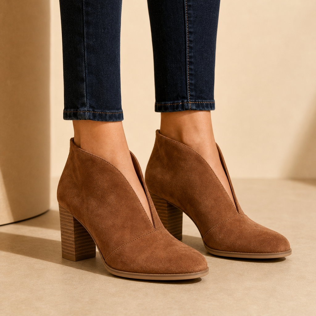 Irene V-Cut Ankle Boots