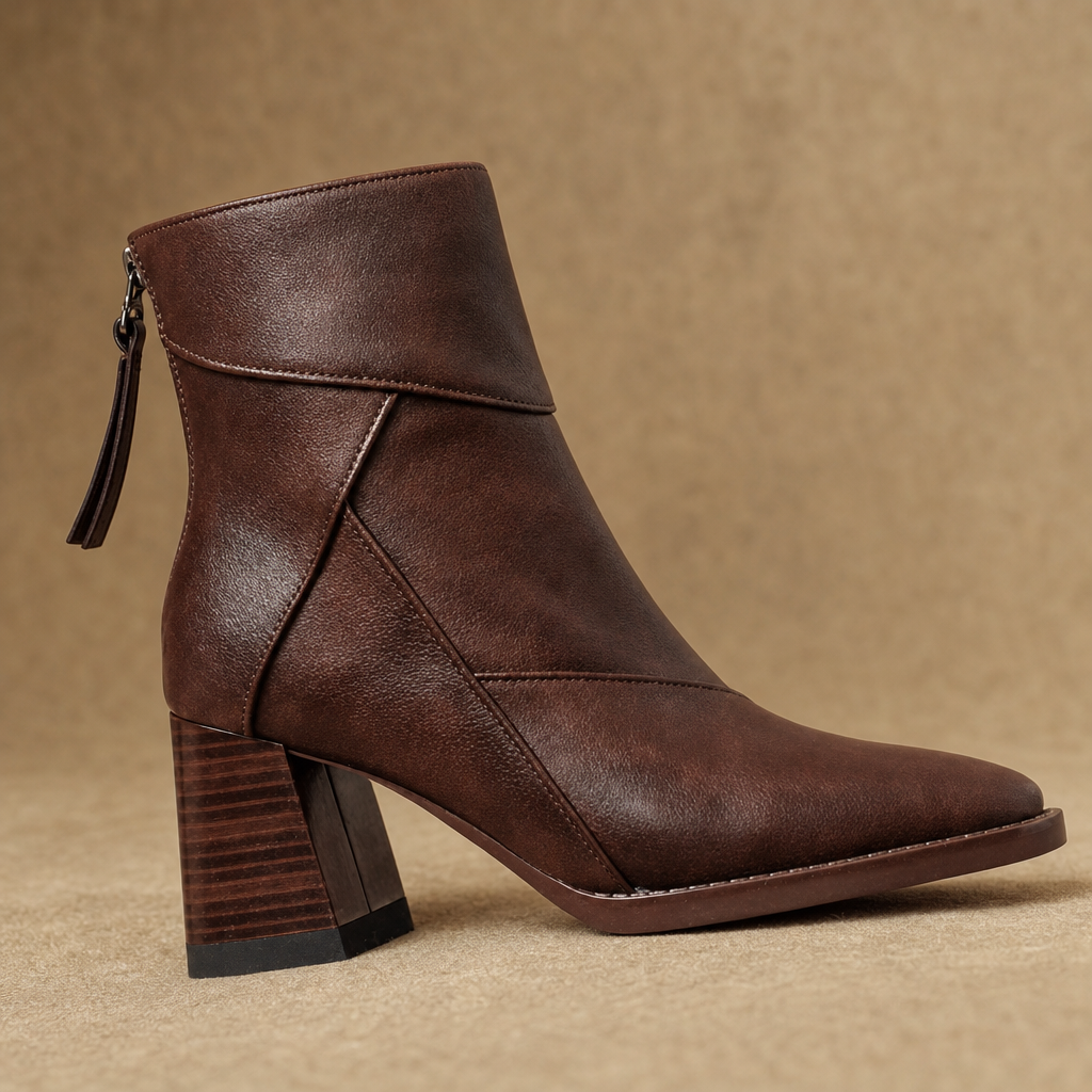 Valerie Panelled Heeled Ankle Boots