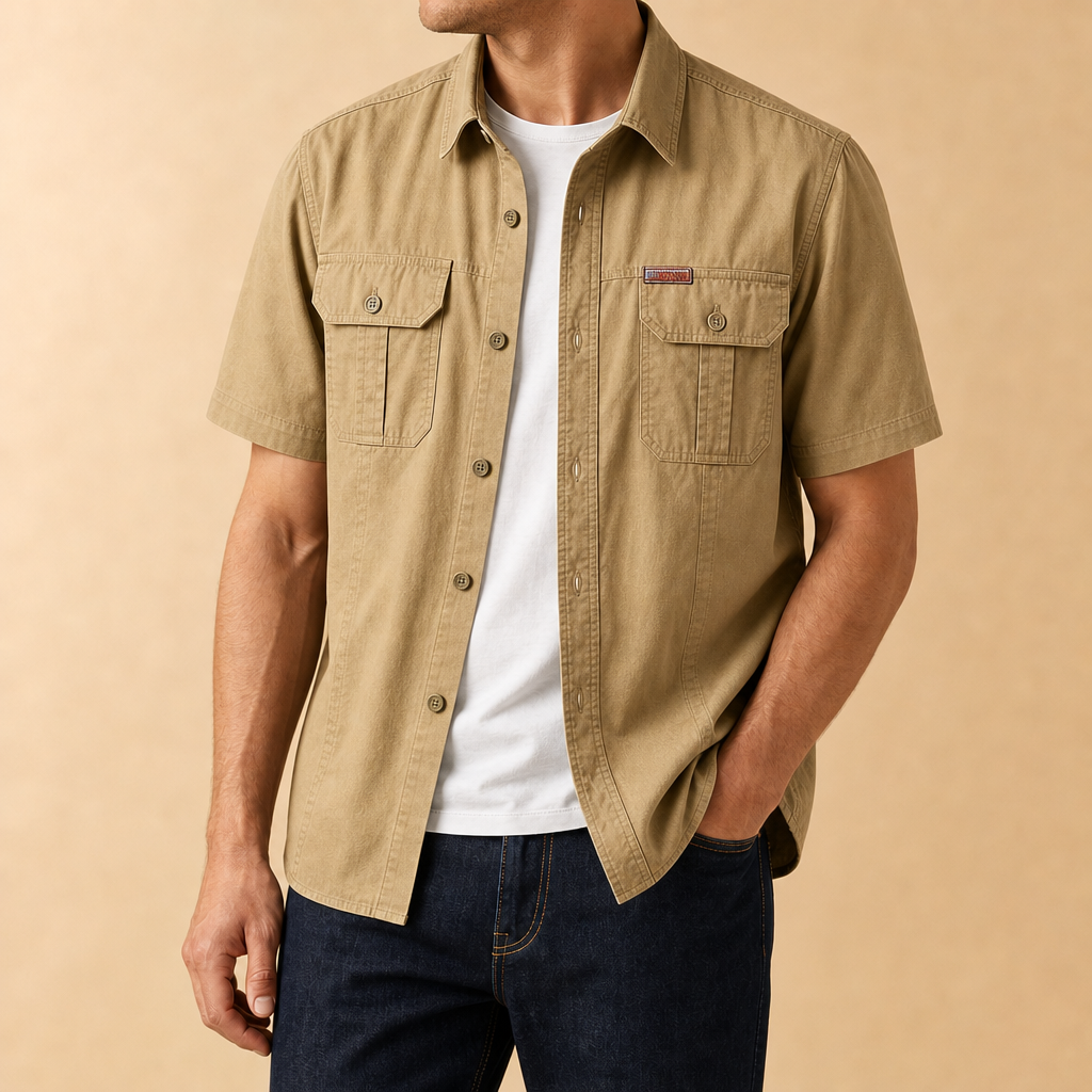 Wade Short Sleeve Cotton Utility Shirt