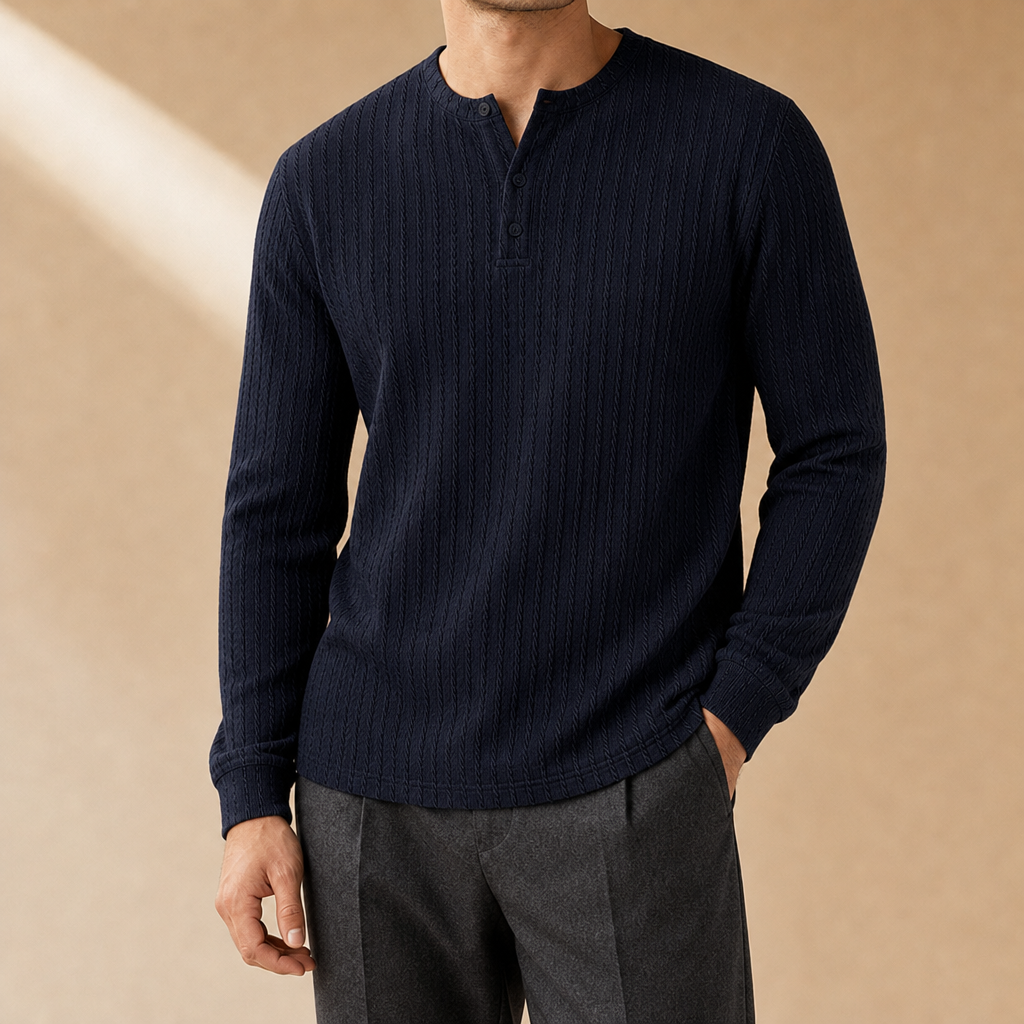 Vaughn Ribbed Henley Shirt