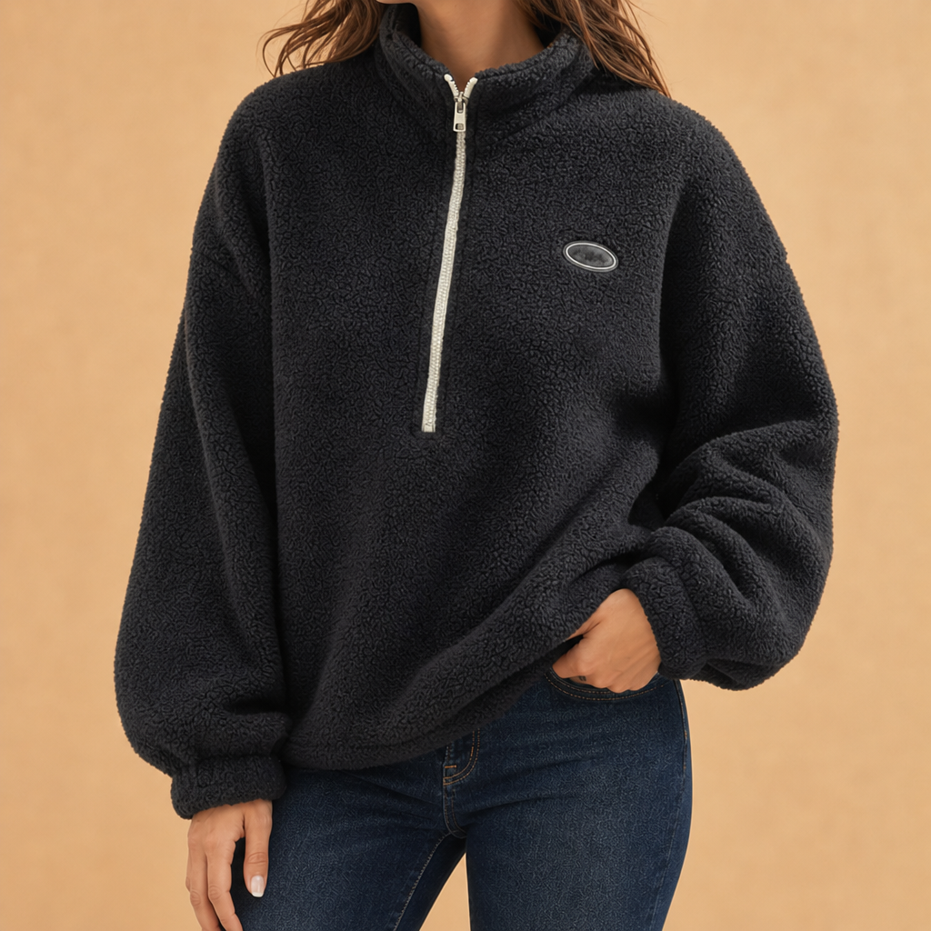 Veronica Textured Quarter-Zip Sweatshirt