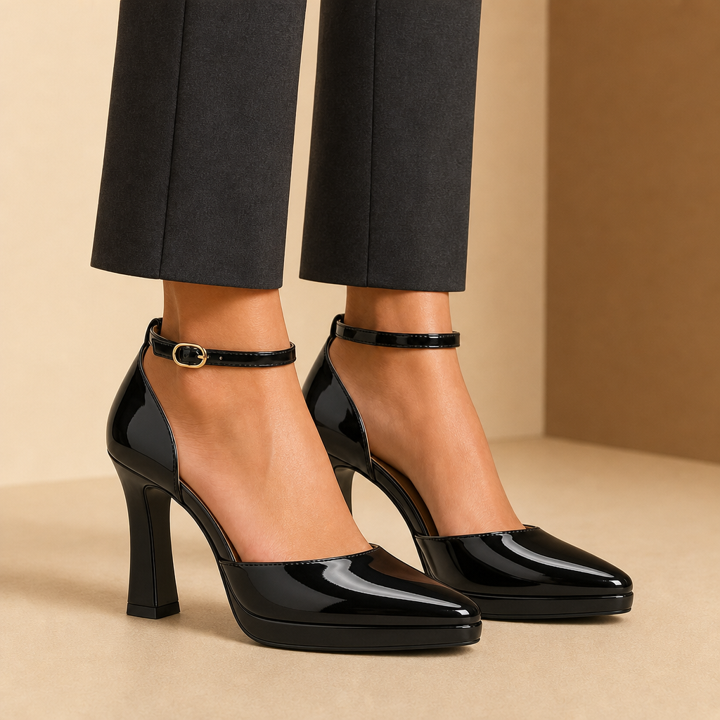 Simone Pointed Ankle Strap Heels