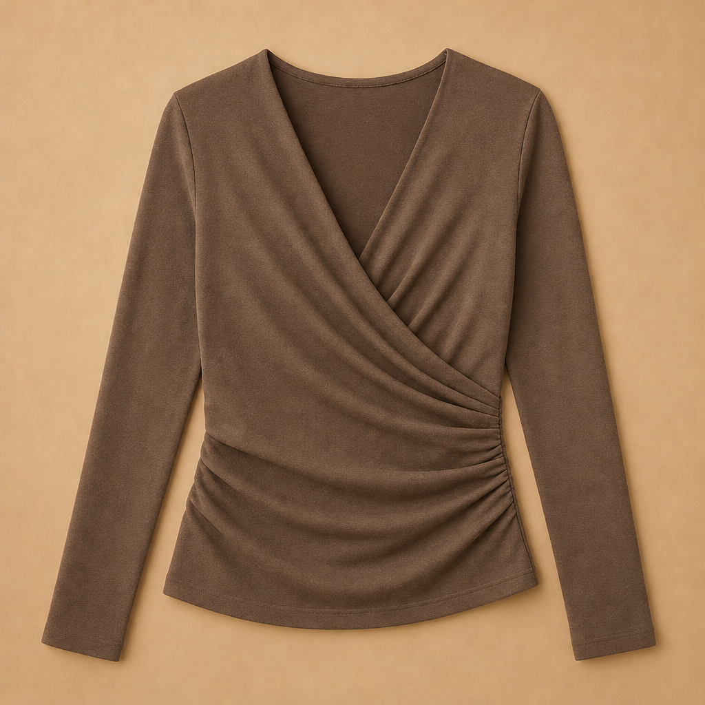 Lorna Ruched V-Neck Blouse