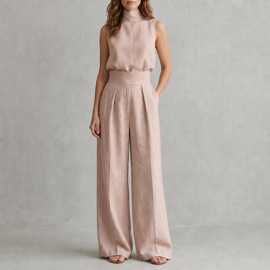 Priscilla Pleated Wide Leg Pant Set