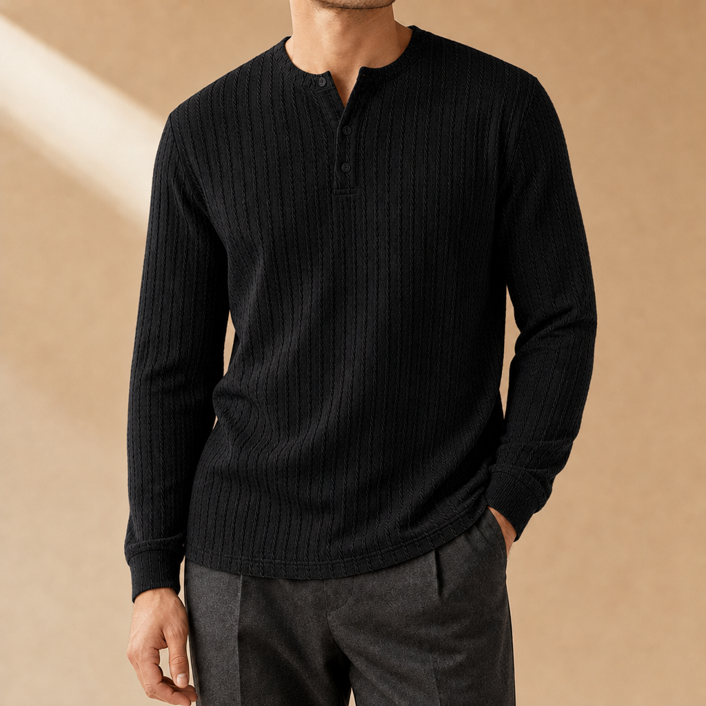 Vaughn Ribbed Henley Shirt