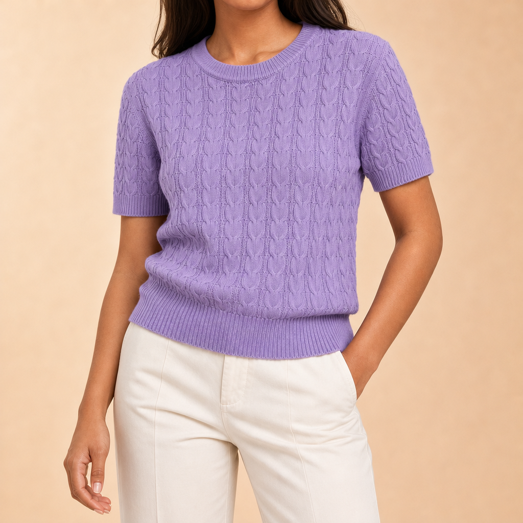 Bonnie Short Sleeve Cable Knit Sweater
