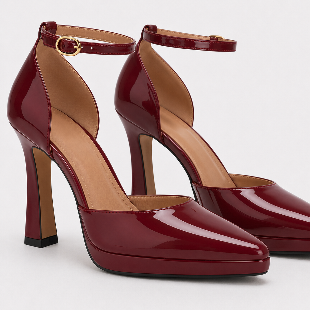 Simone Pointed Ankle Strap Heels