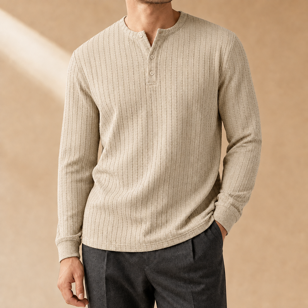 Vaughn Ribbed Henley Shirt