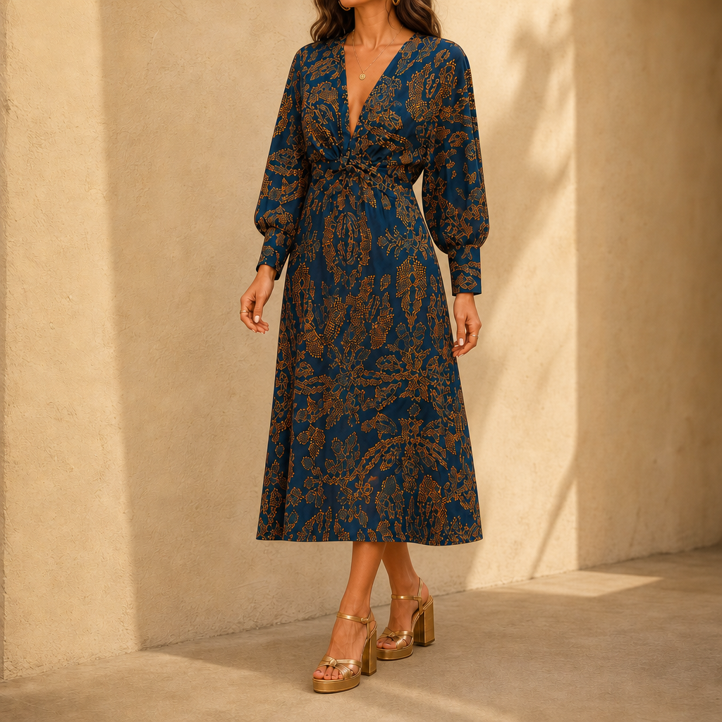 Gloria Twist-Front Midi Dress