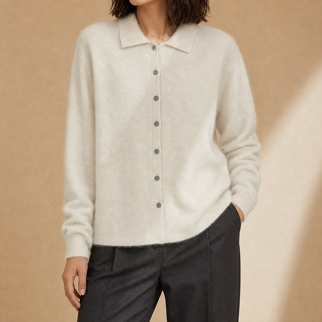 Loretta Collared Cashmere Cardigan