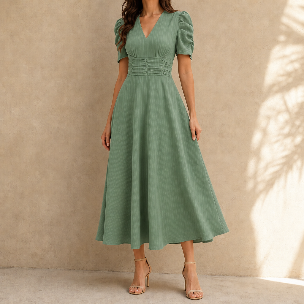 Hazel Ruched Midi Dress