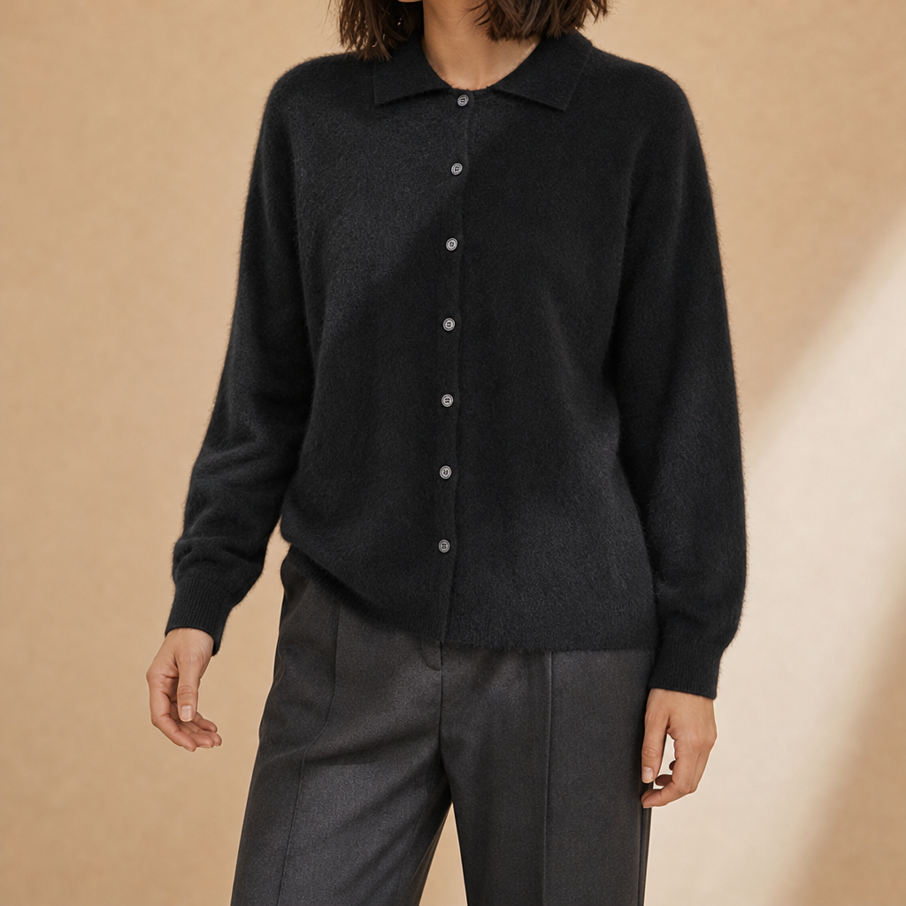 Loretta Collared Cashmere Cardigan