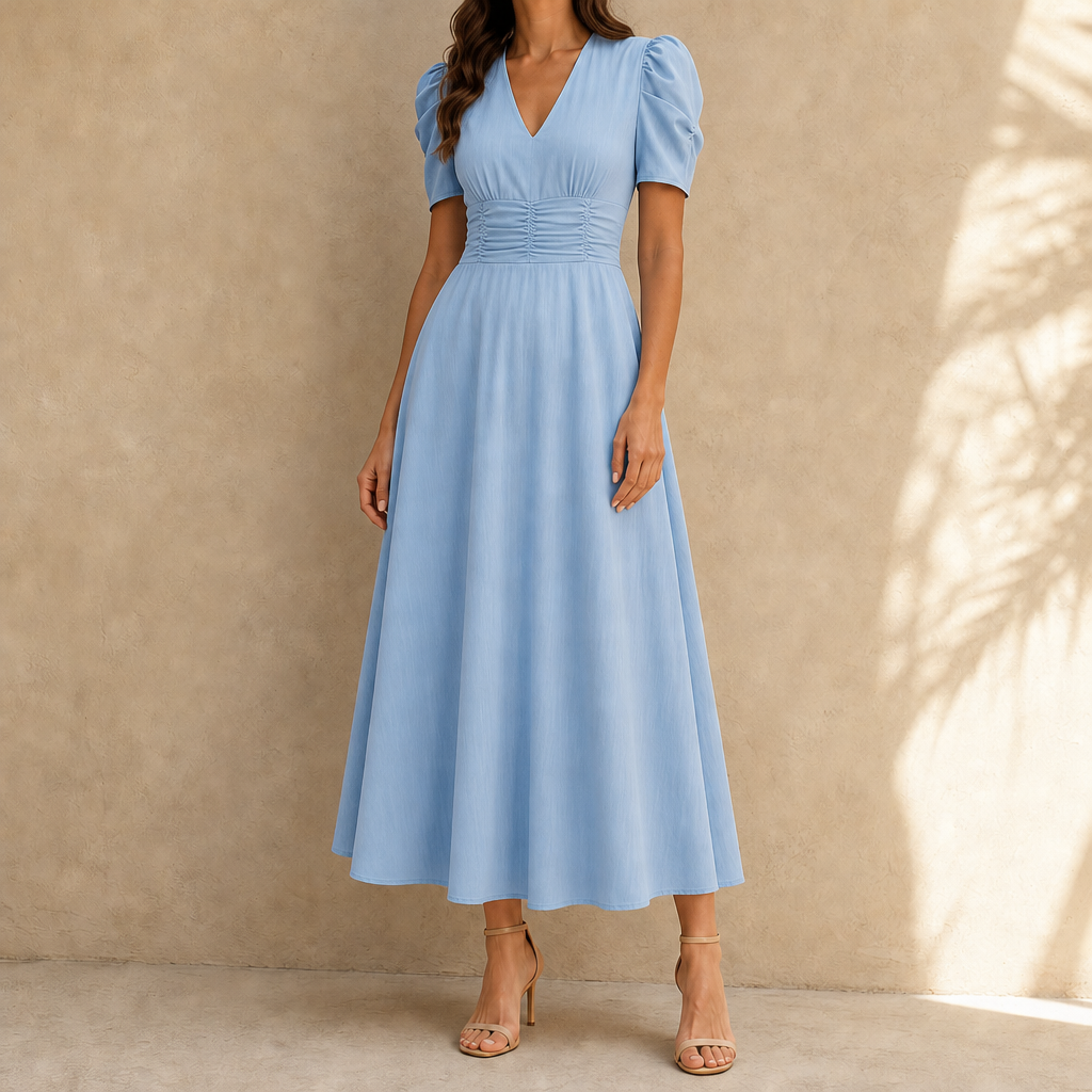 Hazel Ruched Midi Dress