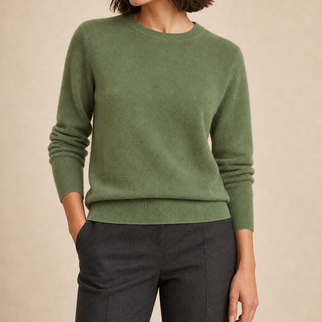 Pearl Cashmere Crewneck Sweater