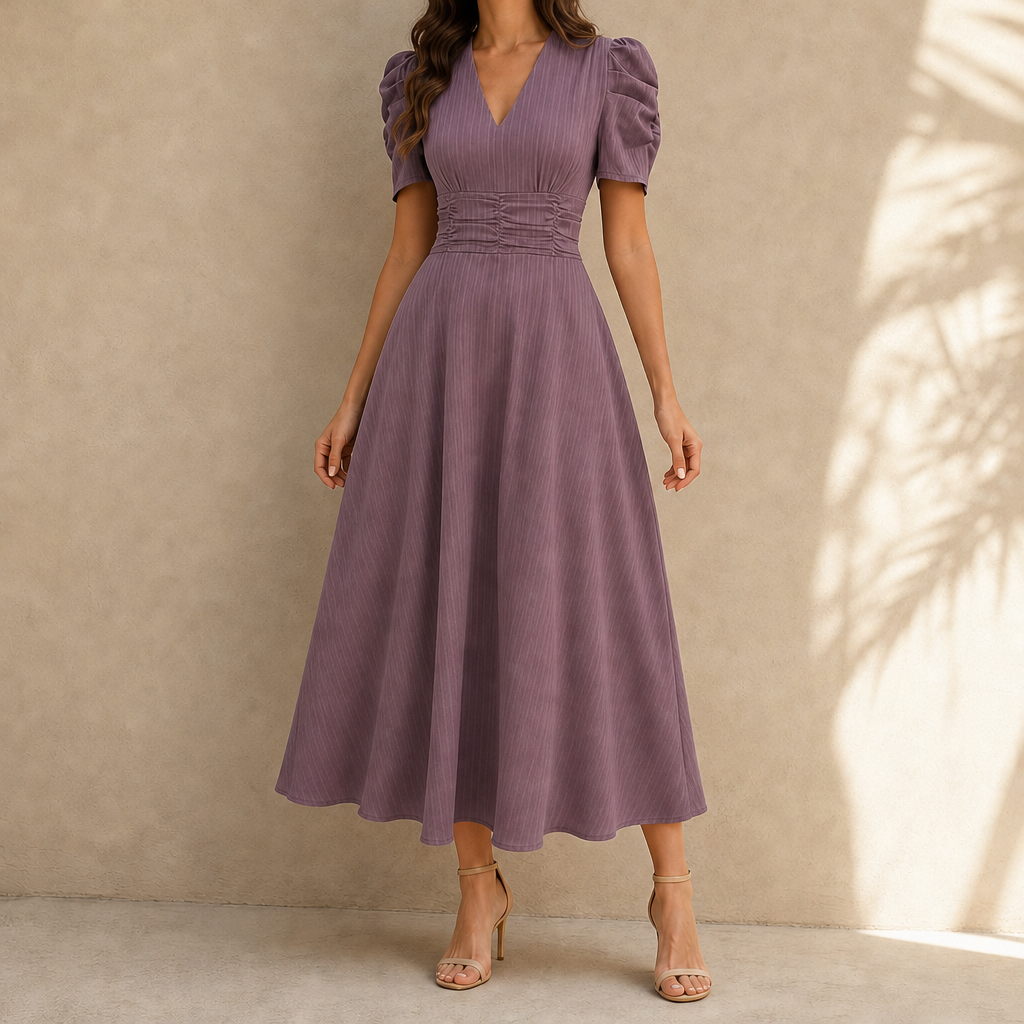 Hazel Ruched Midi Dress