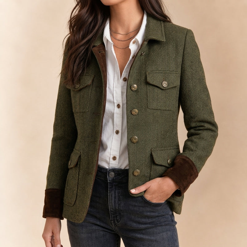 Madeline Herringbone Tweed Jacket