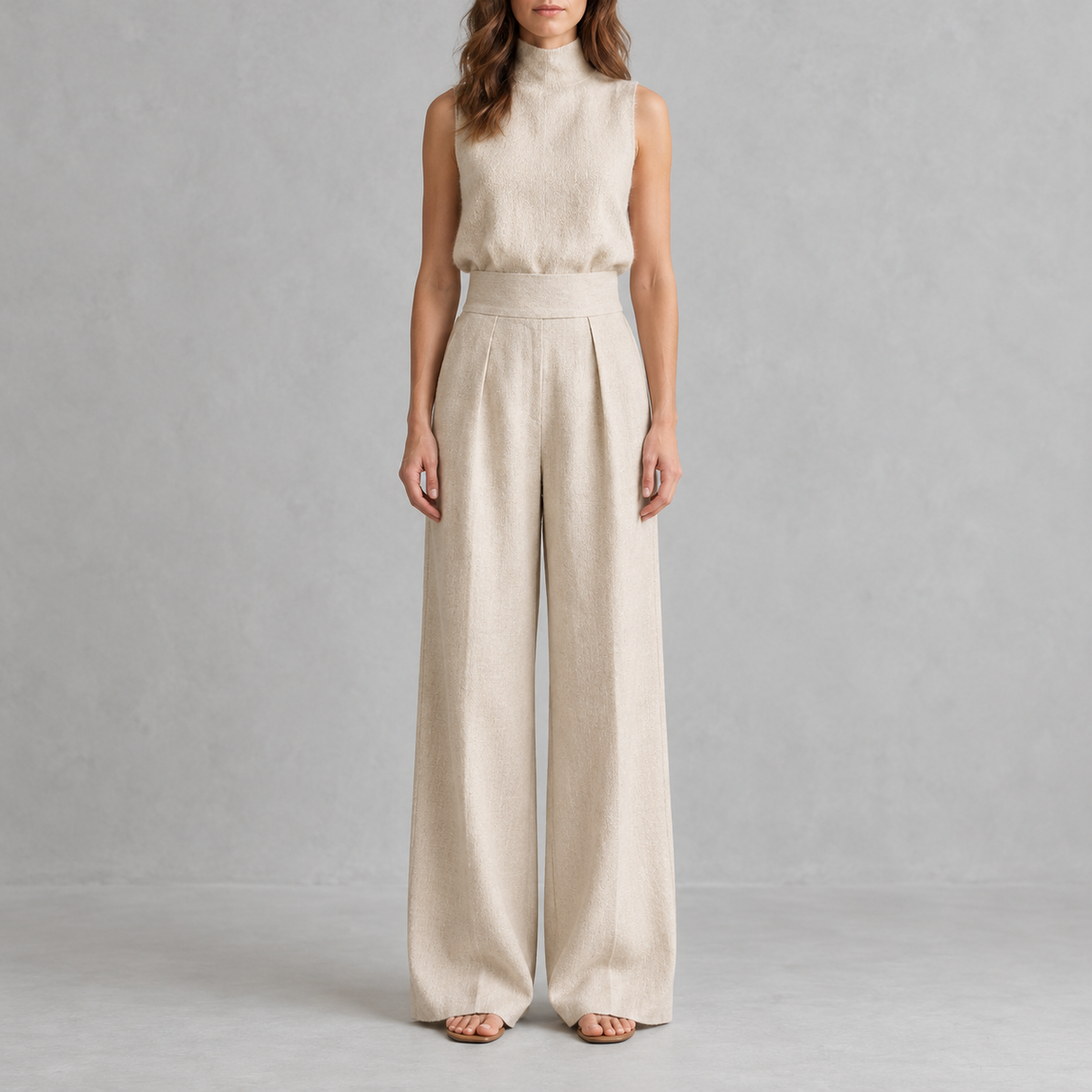 Priscilla Pleated Wide Leg Pant Set