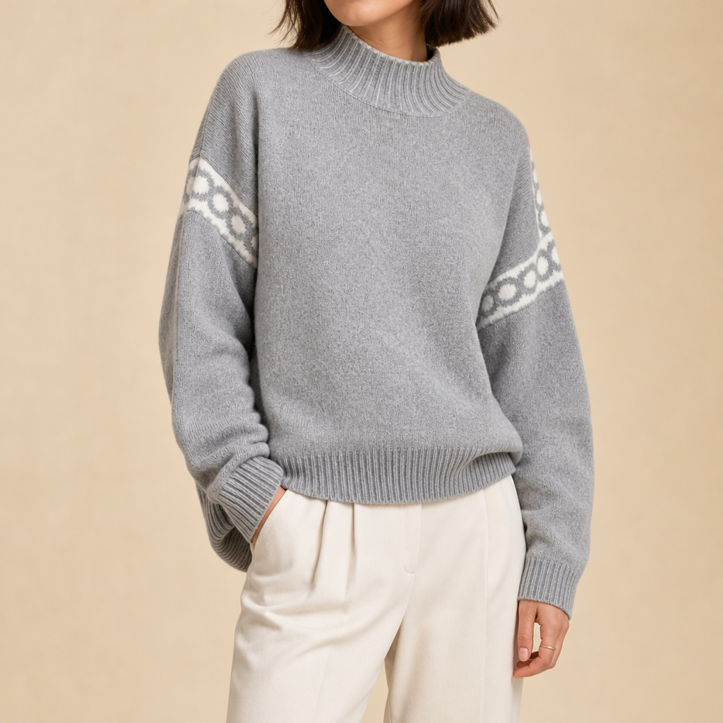 Flora Mock Neck Knit Sweater