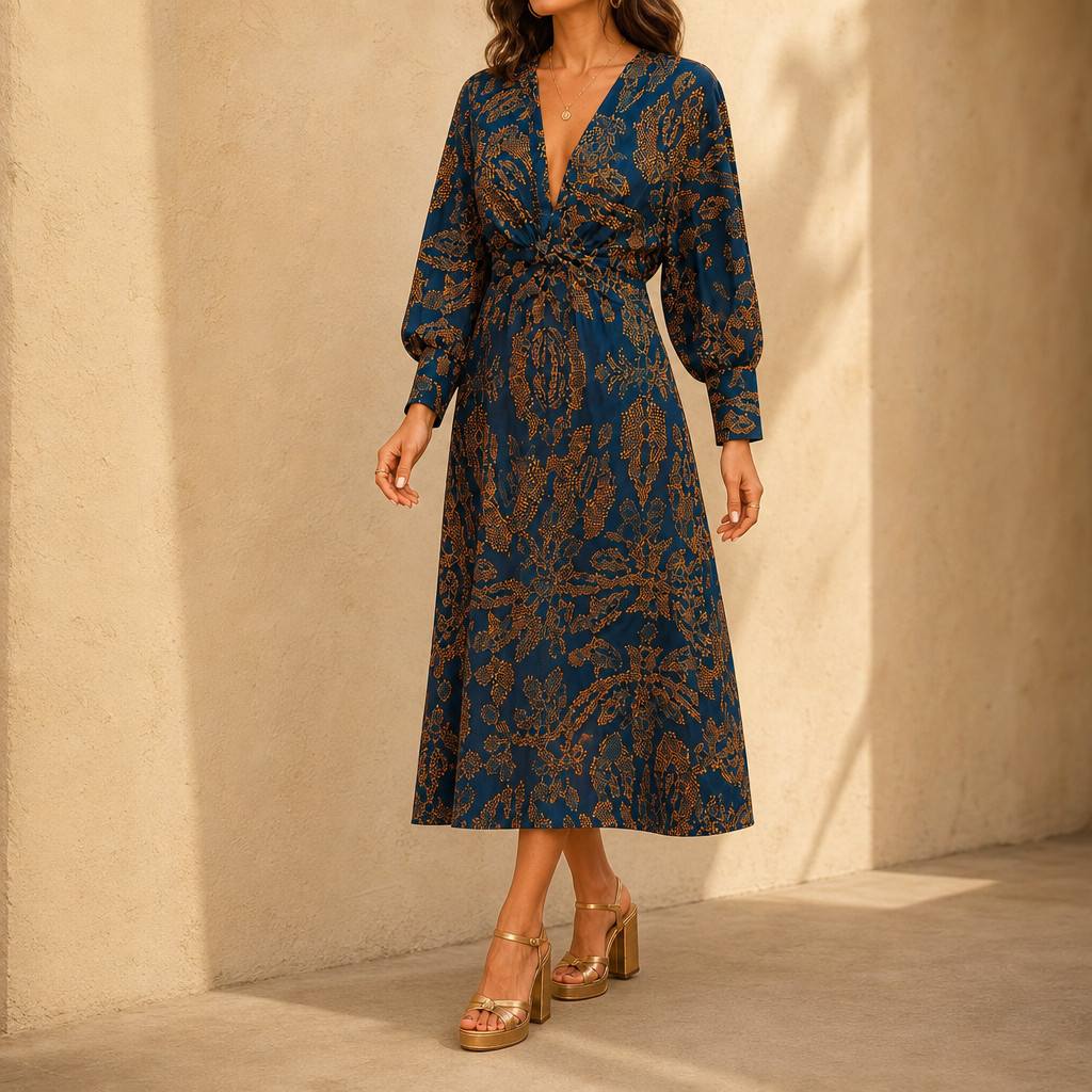 Gloria Twist-Front Midi Dress