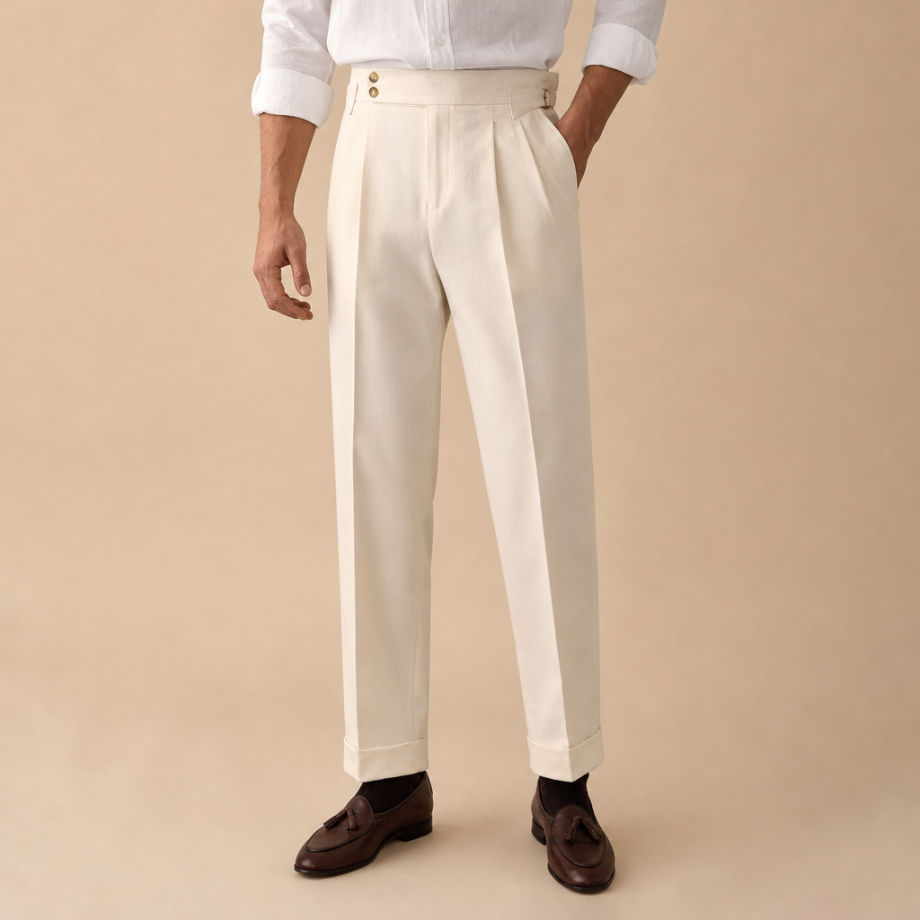 Emmett High-Waisted Pleated Trousers