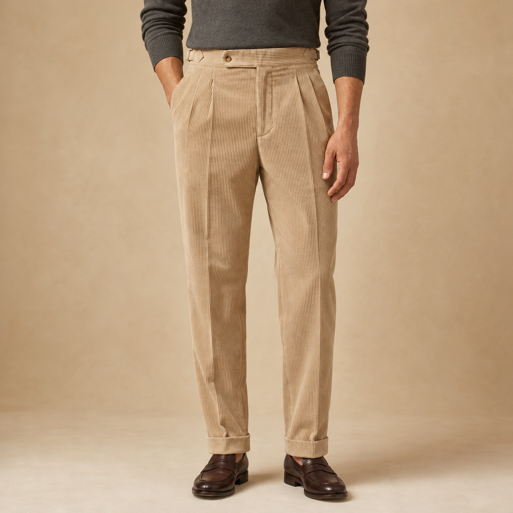 Raymond Pleated Corduroy Trousers
