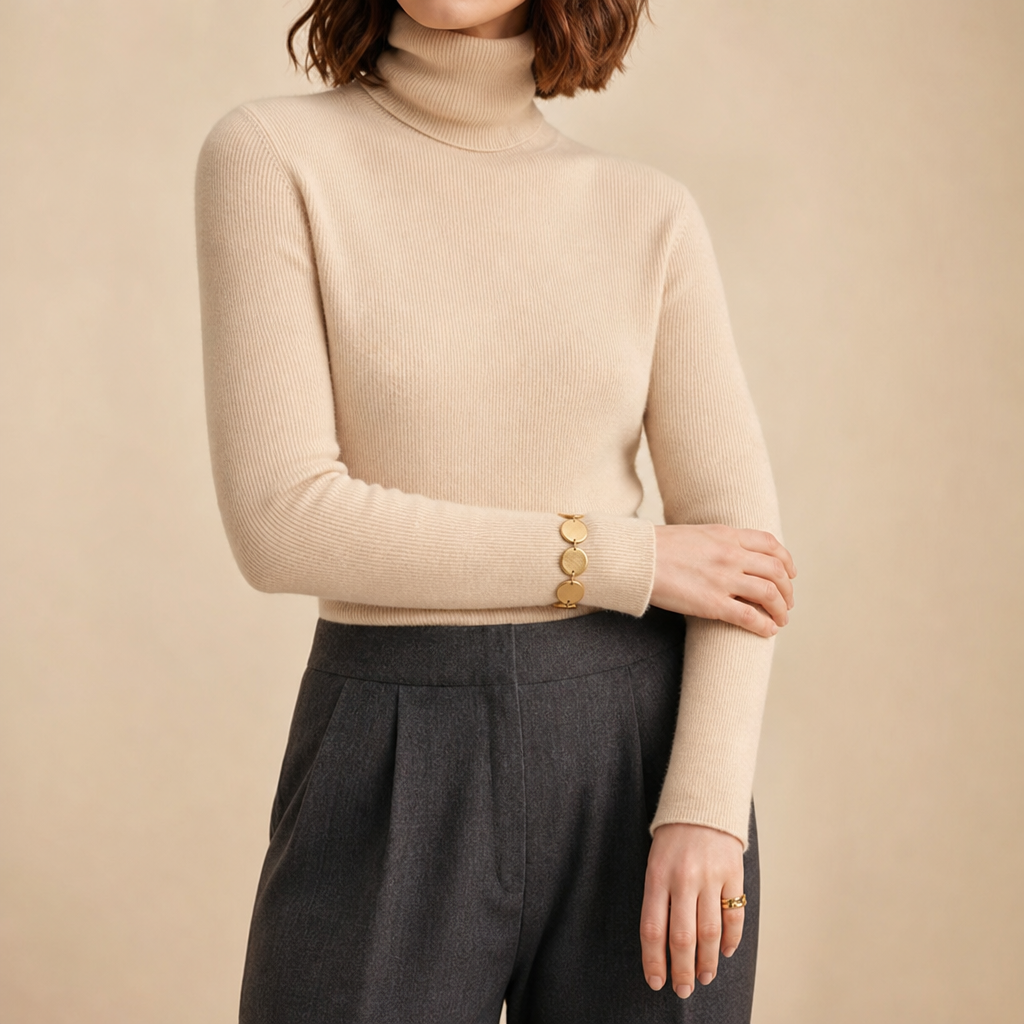 Darlene Cashmere Turtleneck Sweater