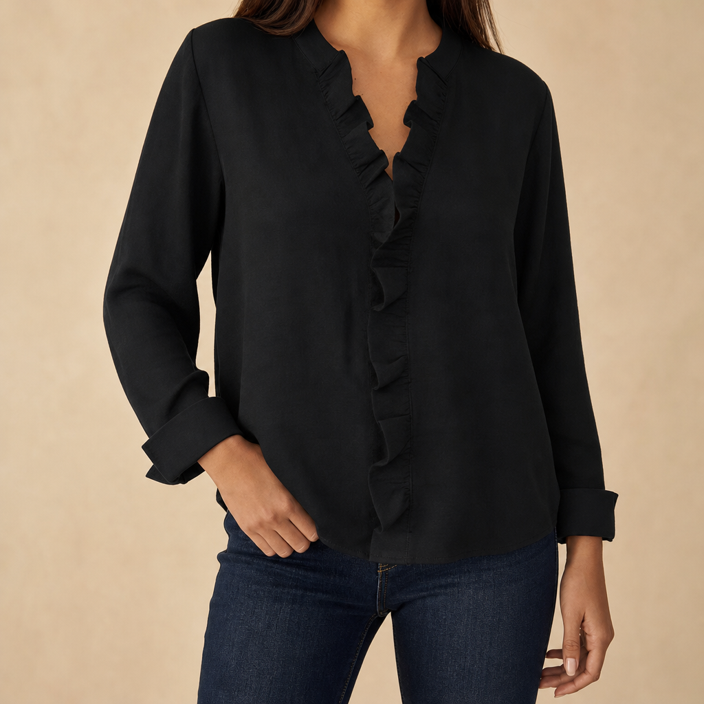 Adele Ruffled V-Neck Blouse