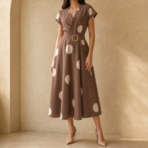 Adeline Polka Dot Wrap Dress