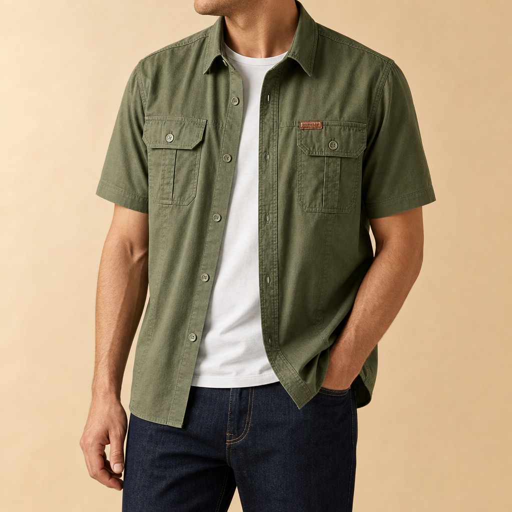 Wade Short Sleeve Cotton Utility Shirt