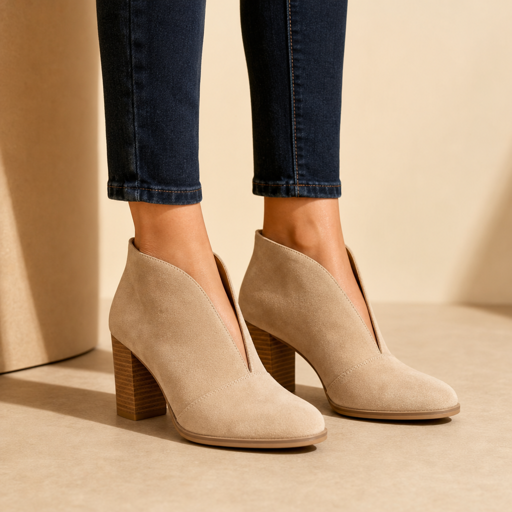Irene V-Cut Ankle Boots