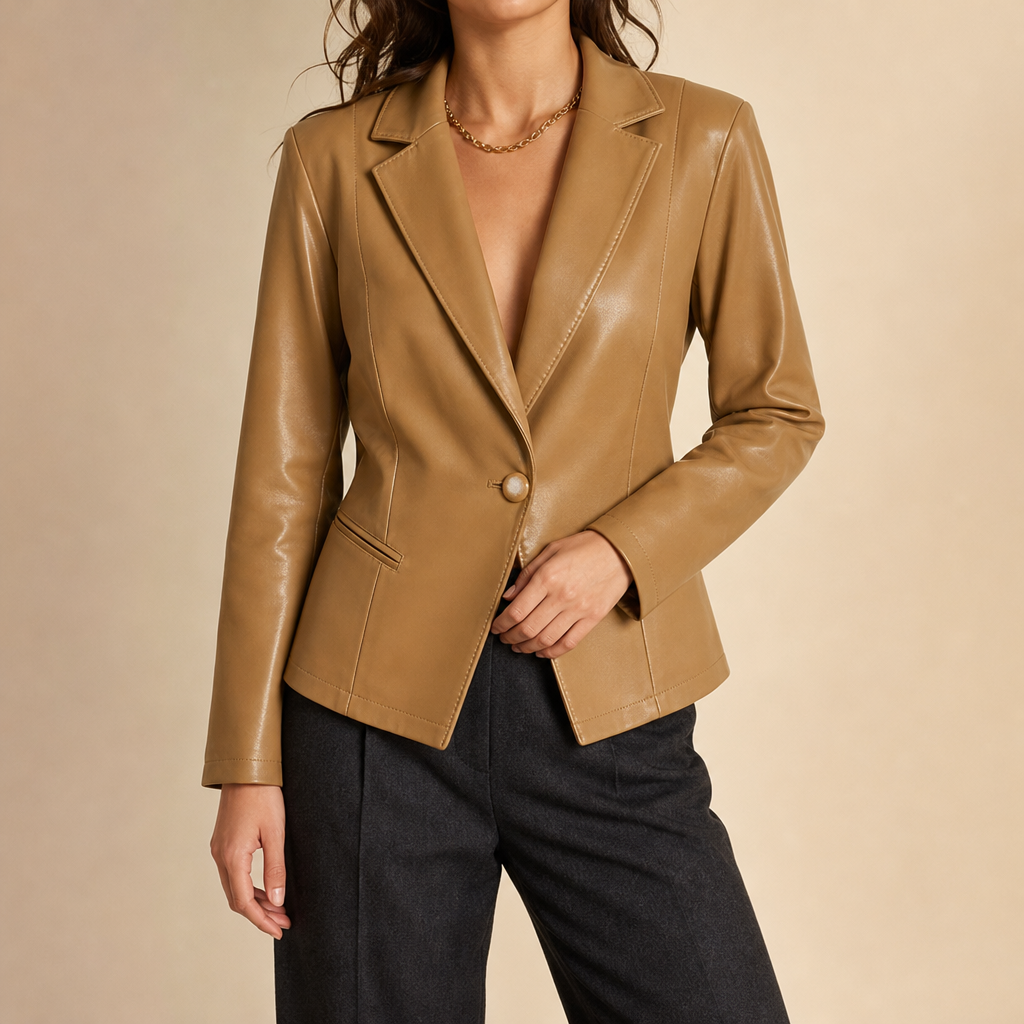 Willa Tailored Leather Blazer
