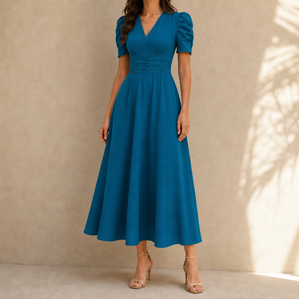 Hazel Ruched Midi Dress