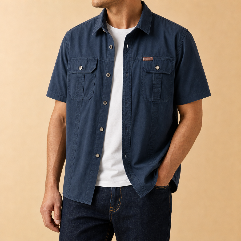 Wade Short Sleeve Cotton Utility Shirt