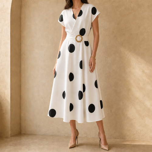 Adeline Polka Dot Wrap Dress