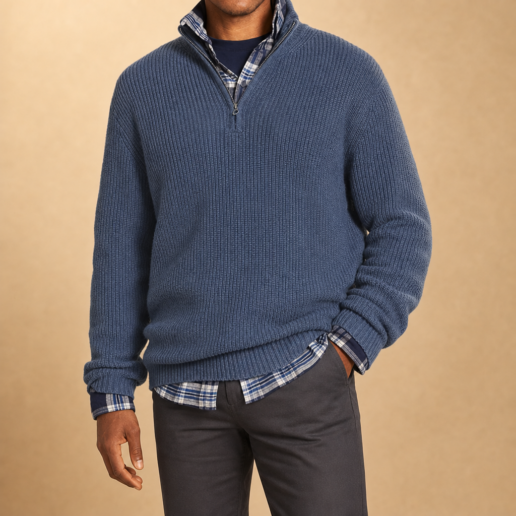 Alden Ribbed Quarter-Zip Sweater