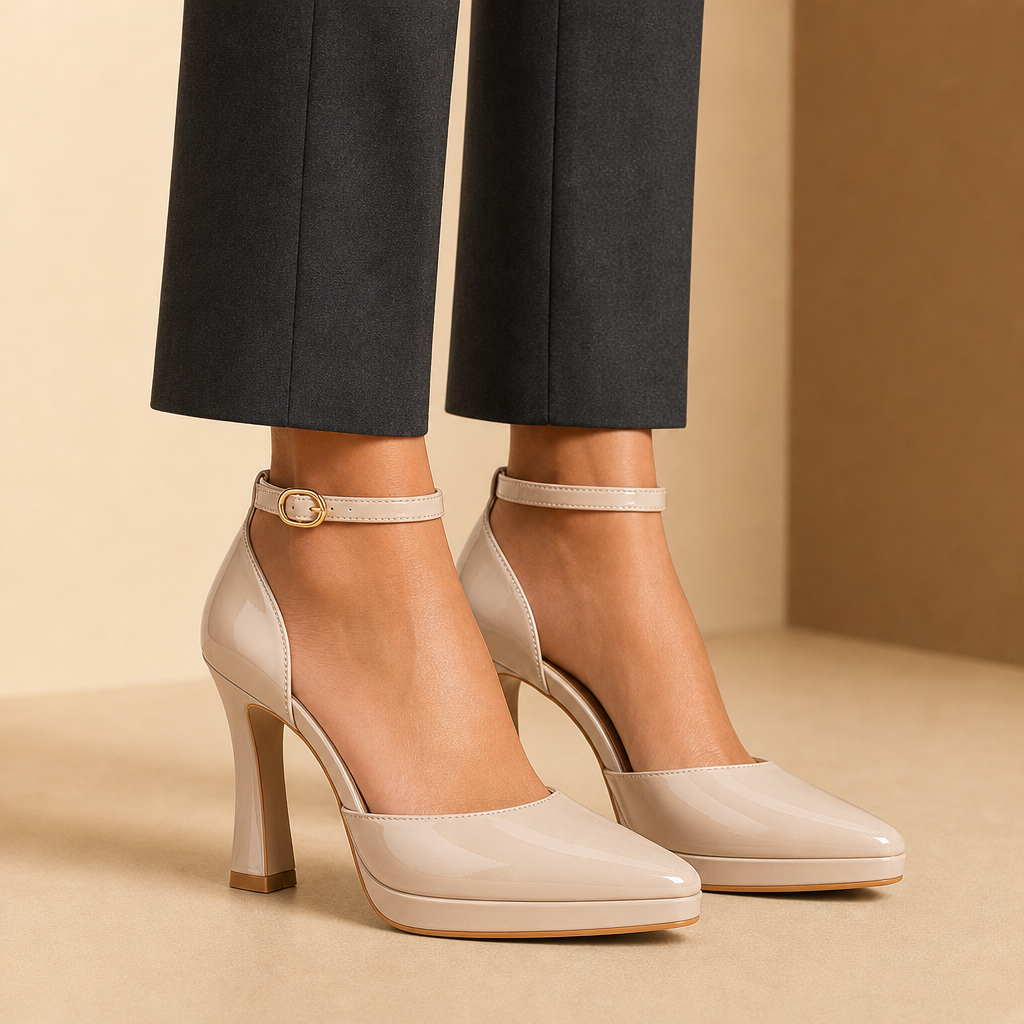 Simone Pointed Ankle Strap Heels