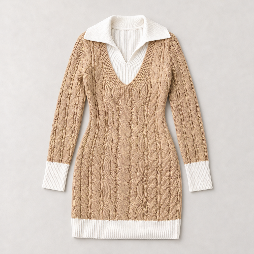 Inez Cable Knit Mini Dress